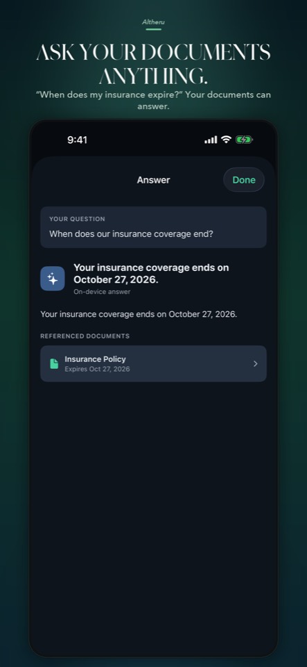 Ask your documents anything in Altheru